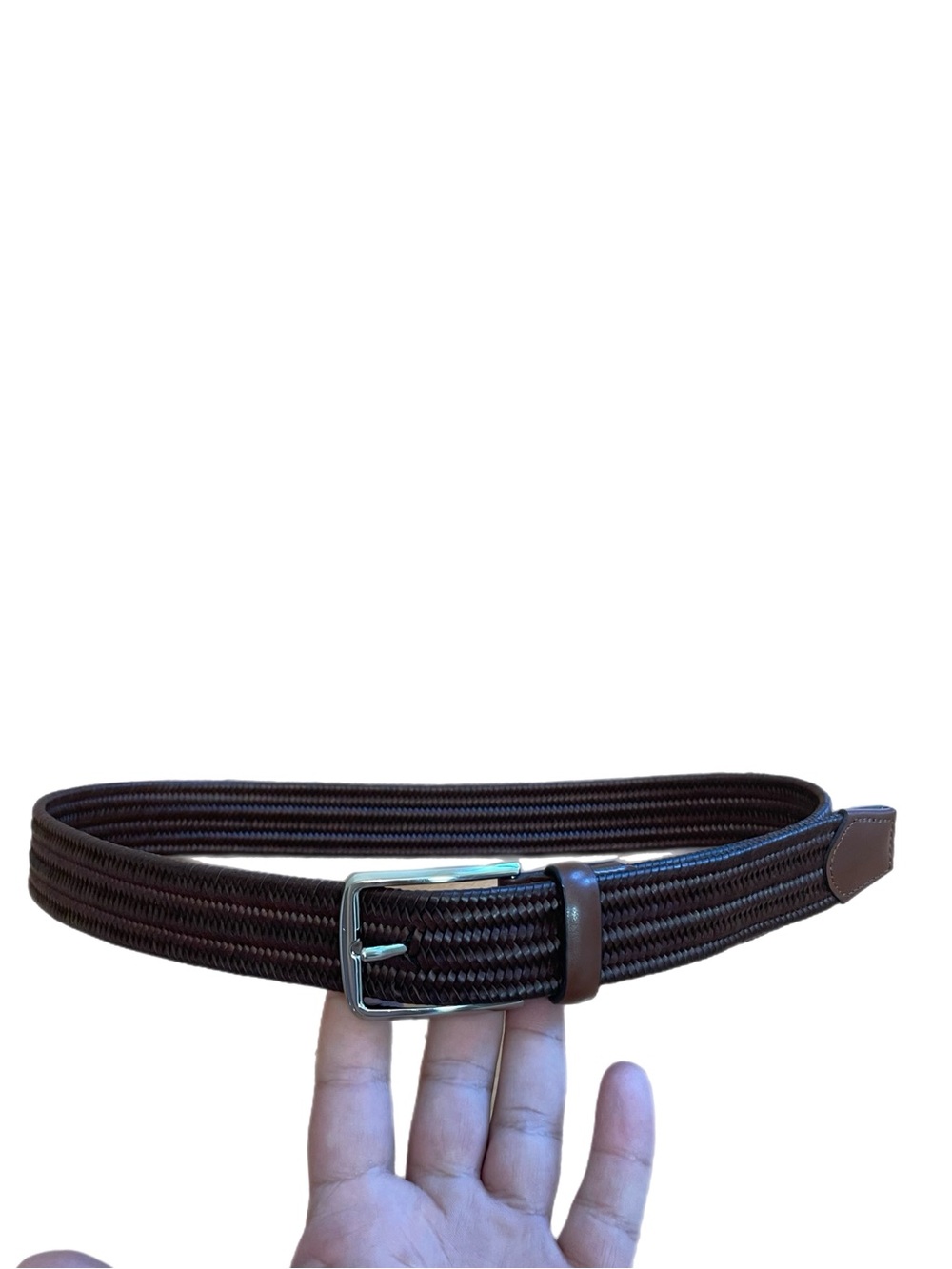 NWOT: Perry Ellis Men’s Brown Braided Leather Belt